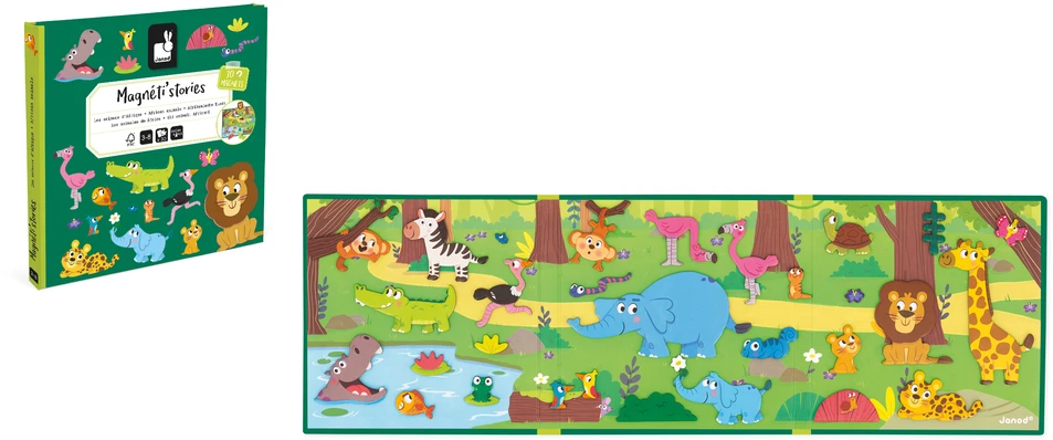 Magnetinė knyga - dėlionė Janod African Animals J05456
