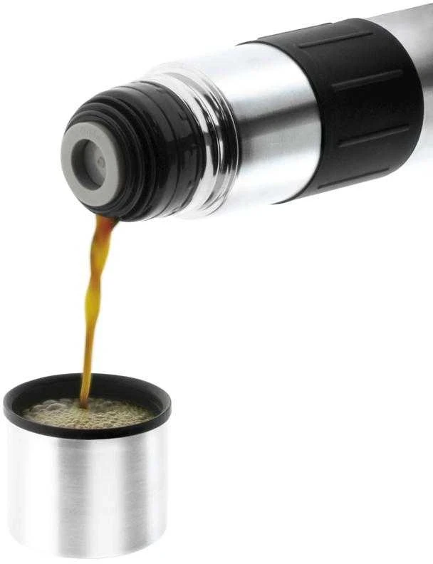 Termosas Jata, 0,5 l, juodas ir nerūdijančiojo plieno spalvos