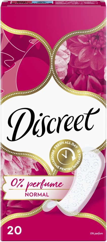 Discreet 0% Normal Higieniniai Įklotai, 20 vnt.