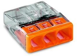 Jungtis 3x0.5-2.5mm oranžinė WAGO