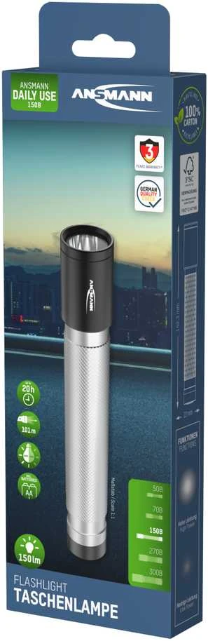 Ansmann LED žibintuvėlis kasdieniniam naudojimui 150B įsk. 2xAA 1600-0428