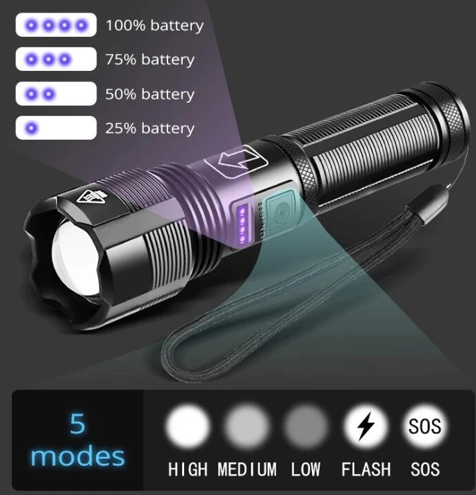 Standart RECHAR LED FLASHL SD-6054 10W 800LM USB