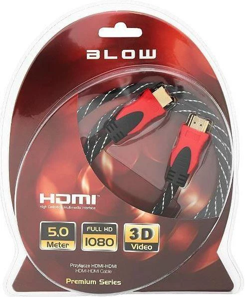 Laidas Blow HDMI / HDMI HDMI Male ,vyriška,, HDMI Male ,vyriška,, 5 m, juoda sp.