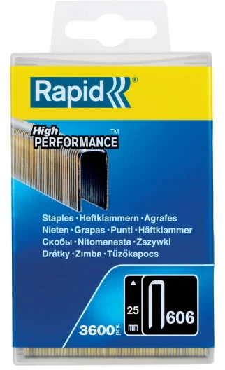 Kabės 606/25 3600vnt.6,0x1,1mm, juodos, plastikinė pak., Rapid