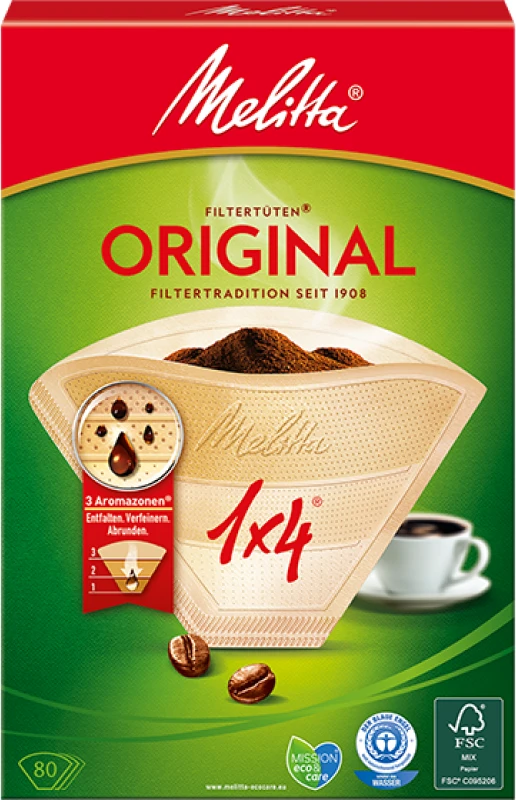 Kafijas automāta filtras Melitta Original 1x4, 80 gab.