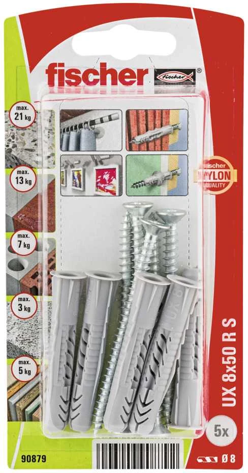 Fischer Kaiščiai su varžtu UX 8 x 50 mm, 5 vnt.