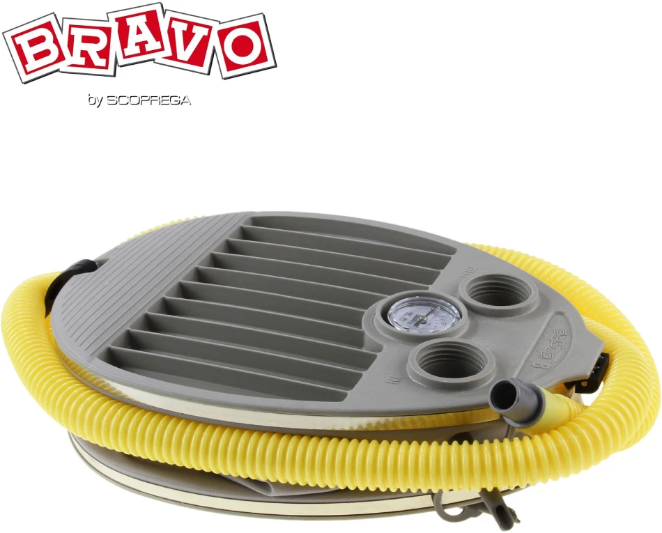 Kojinė oro pompa Bravo 8M su manometru – 6,5 L | valtims, čiužiniams, SUP lentoms