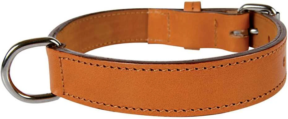 Antkaklis Zolux LEATHER LINED, smėlio ruda, 350 mm x 16 mm