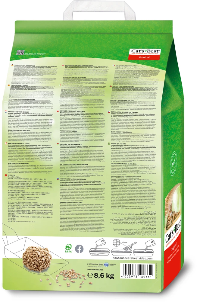 Cats Best OkoPlus Original Natūralus kraikas katėms 20L