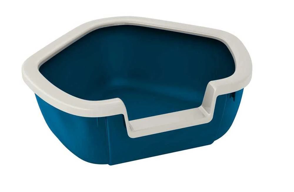 Kačių tualetas su rėmu Ferplast Dama, mėlyna sp./balta sp./juoda sp., atviras, 57.5 cm x 51.5 cm x 22 cm