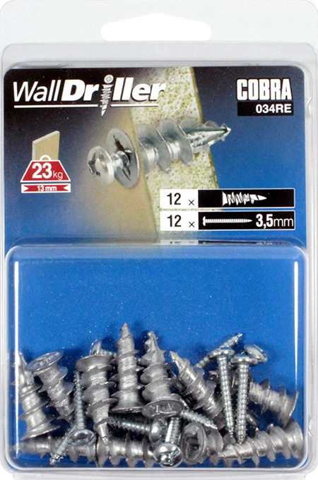 Cobra Įsukami GKP įvarai, 3,5 x 22 mm, metaliniai, 12 vnt.