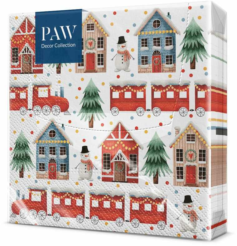 PAW Mondex Serwetki 33x33 Świąteczny pociąg 20szt
