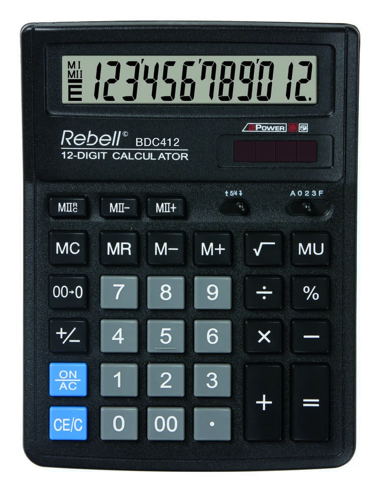 Rebell BDC412 skaičiuotuvas su 12 skaitmenų ekranu