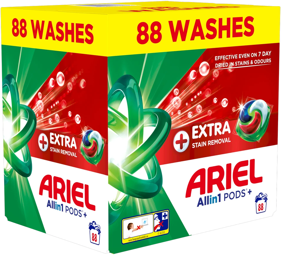 Skalbimo kapsulės Ariel All-in-1 Pods+ Extra Clean Power, (88 skalbimai)
