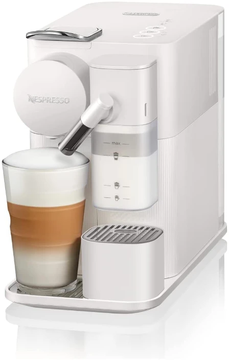 Automatinis kavos aparatas su pieno plakikliu Delonghi EN510.W Nespresso, Baltos spalvos