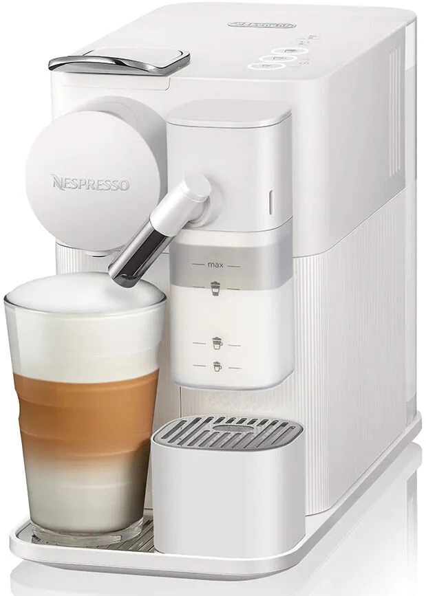 Automatinis kavos aparatas su pieno plakikliu Delonghi EN510.W Nespresso, Baltos spalvos