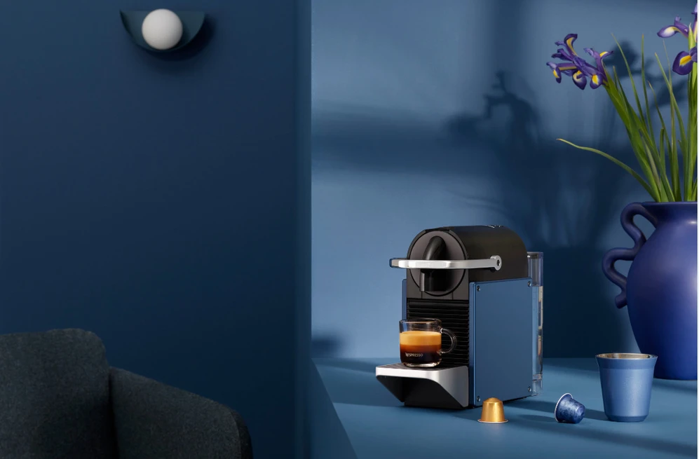 Kapsulinis kavos aparatas Nespresso EN127.BL, mėlynas/juodas