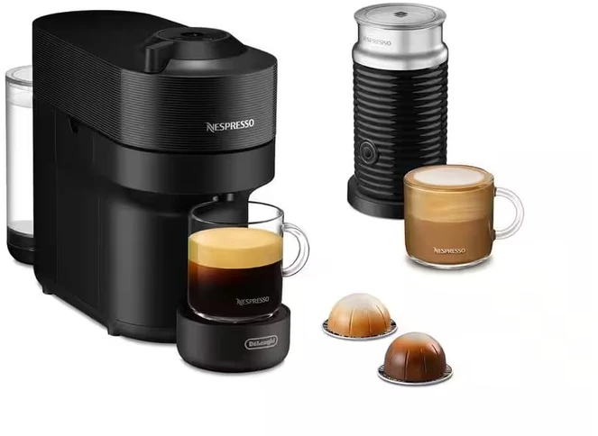 Kapsulinis kavos aparatas Nespresso Vertuo Pop & Aeroccino ENV90.BAE, juoda sp.
