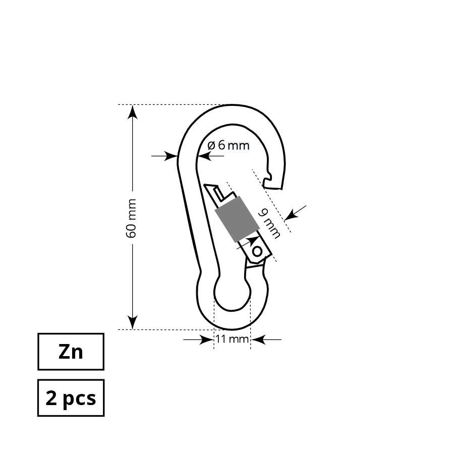 Haushalt Sourcing MOUNTING SHOTGUN 6X60 MM ZP WITH NUT 2D
