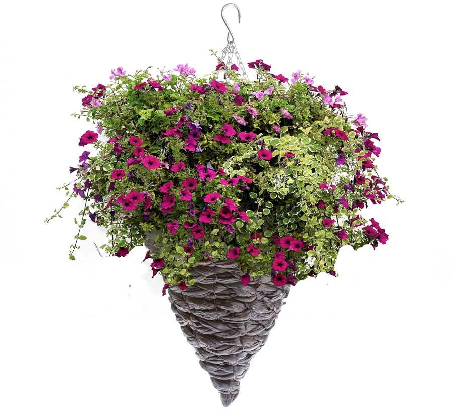 Pakabinamas gėlių vazonas Garden Center NHBN412, medis/natūralus pluoštas, ruda spalva.