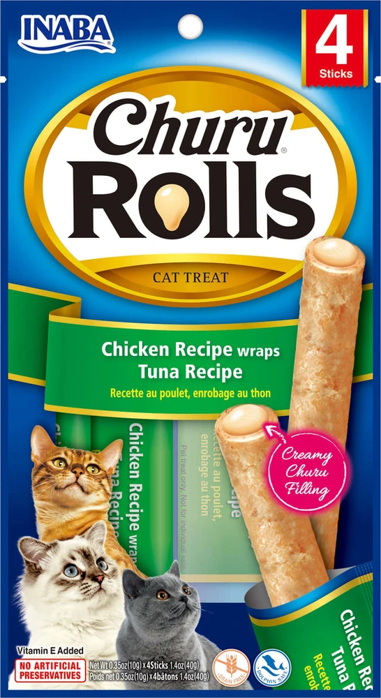 Inaba Churu Cat skanėstas Rolls Chicken Tuna (4 Sticks) 40g
