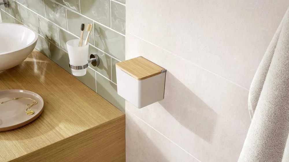 Kaste Tesa BABOO 40521-00000-00, balta, 10.2 cm x 11 cm x 12.2 cm