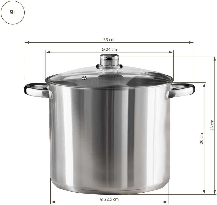 Domoletti POT DOMOLETTI STOCK 24X20CM 9L CWKS00624