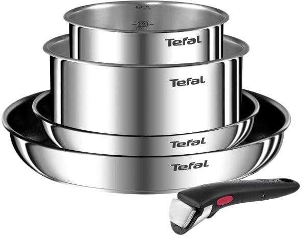 Nerūdijančio plieno puodų ir keptuvių rinkinys Tefal Ingenio Emotion L897S574, 5 dalių, 16/20/22/28 cm