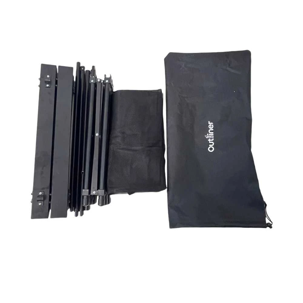Kempingo stalas Outliner Kempingas, juodas, 120 cm x 55 cm x 50 cm