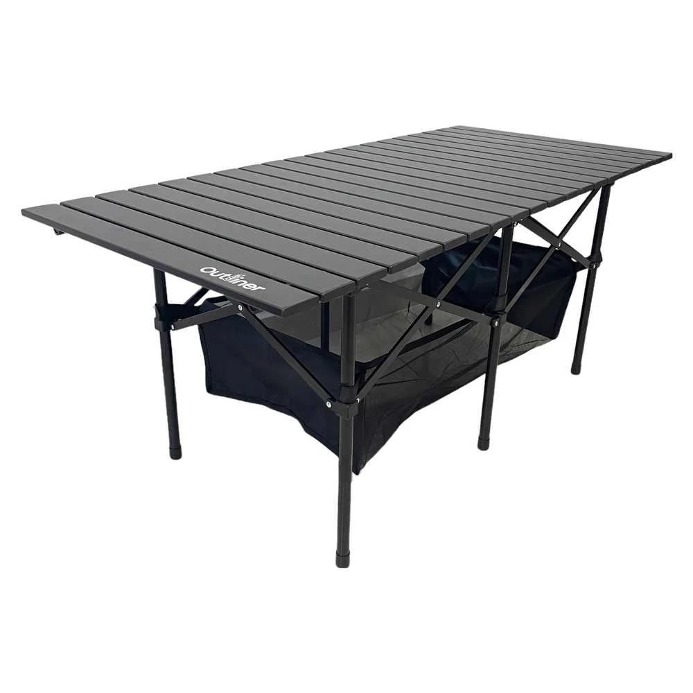 Kempingo stalas Outliner Kempingas, juodas, 120 cm x 55 cm x 50 cm