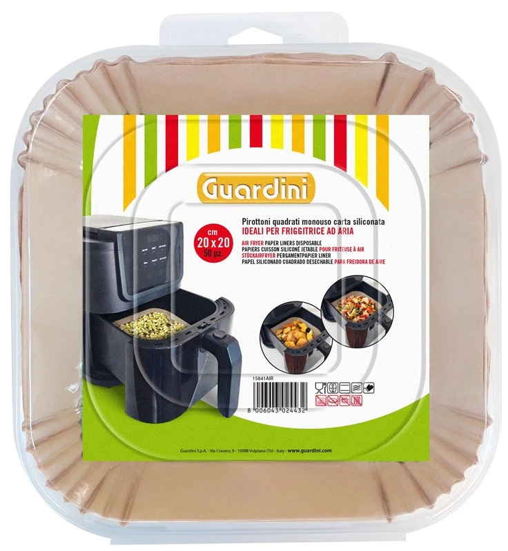 Kepimo popierius karšto oro gruzdintuvei Guardini, 20 cm x 20 cm, 50 vnt