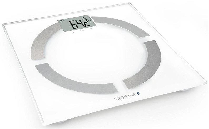 Medisana BS 444 kūno analizės svarstyklės, nerūdijančio plieno, Bluetooth | Medisana | BS 444 | Automatinis išjungimas | Kūno riebalų analizė | Kūno masės indekso (KMI) matavimas | Kūno vandens procentas | Kaulų masės analizė | Maksimalus svoris (keliamoji galia) 180 kg | Atminties funkcija | Keli vartotojai | Kūno skalė