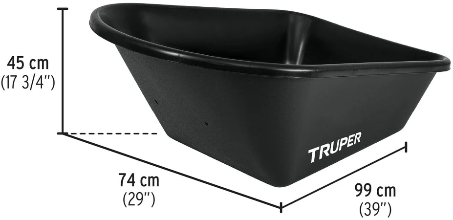 Ķerra Truper 11777, melna krās., 120 l