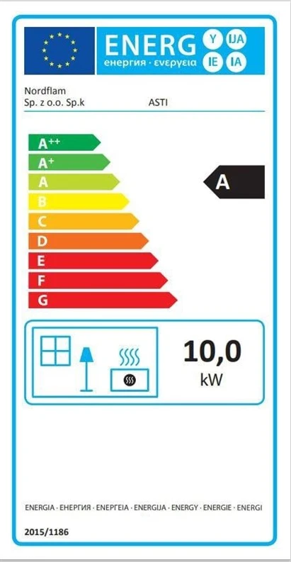 Ketinė krosnelė Nordflam Asti Eko, 10 kW