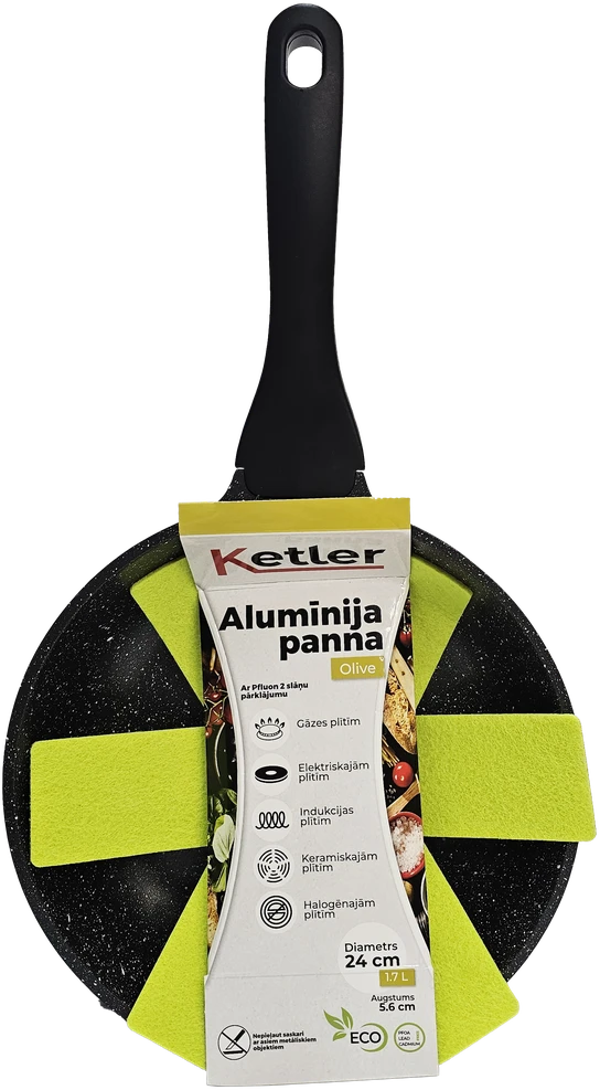 Ketler Aliumininė keptuvė su dviejų sluoksnių danga Olive 24cm