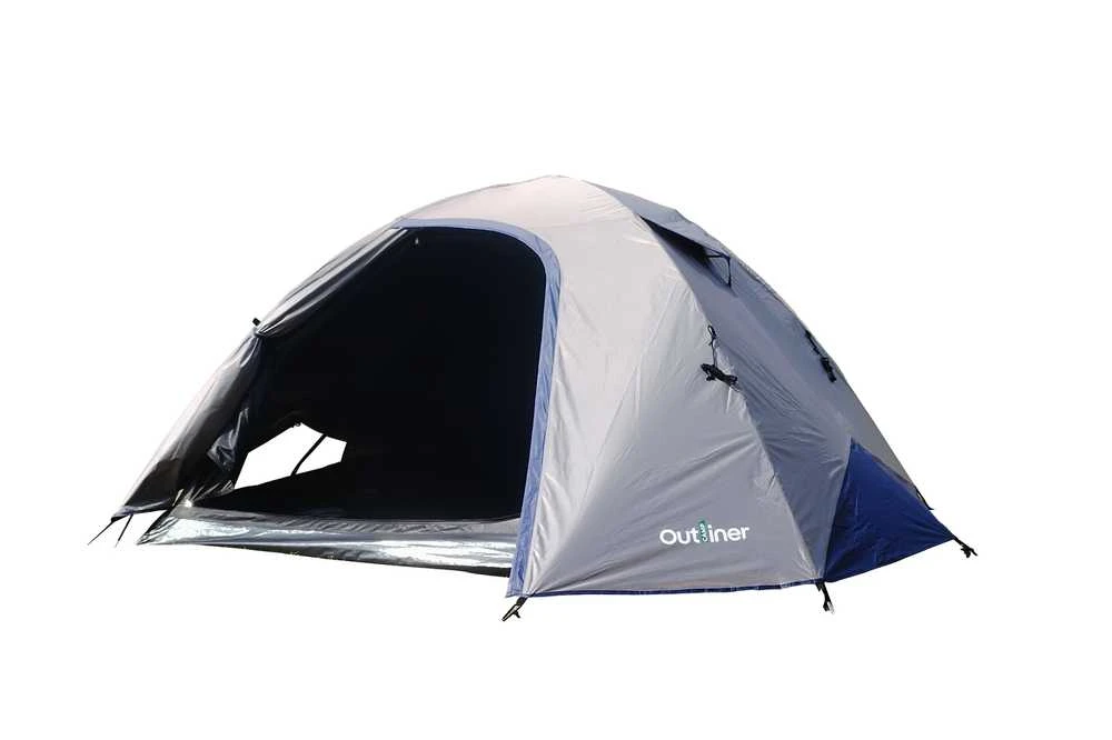 Keturvietė palapinė Outliner UV50+, mėlyna/pilka, 240 cm x 210 cm x 116 cm