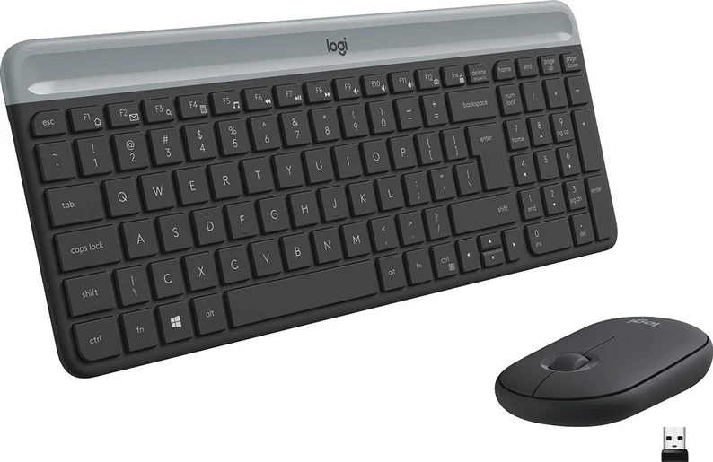 Logitech MK470 Slim Wireless Combo, belaidė klaviatūra ir pelė, US išdėstymas, Grafito spalvos