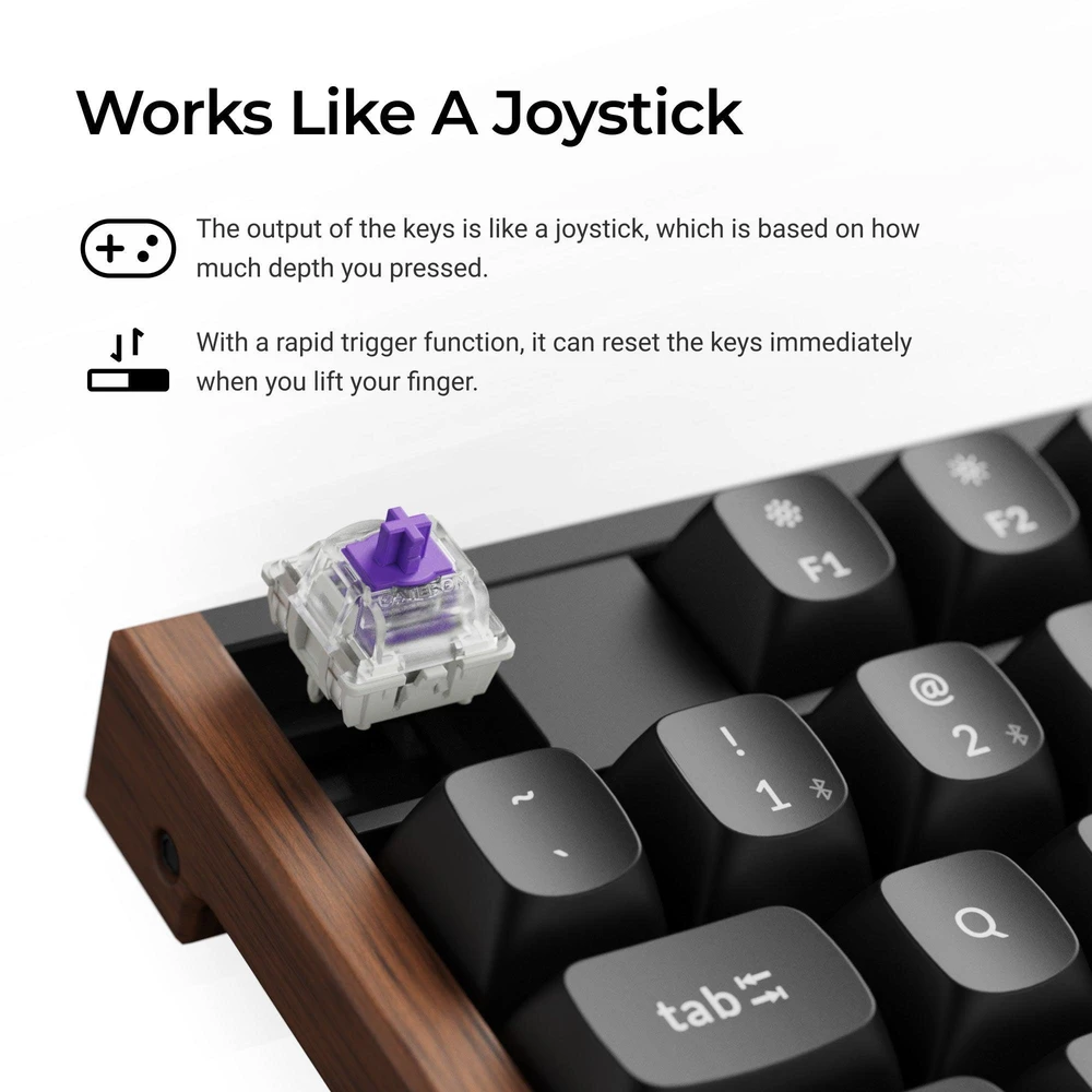 Keychron K10 HE Wireless (K10H-F1) – US išdėstymas – Gateron Magnetic Nebula – Carbon Juodas (Juoda) Magnetinė Belaidė Žaidimų Klaviatūra