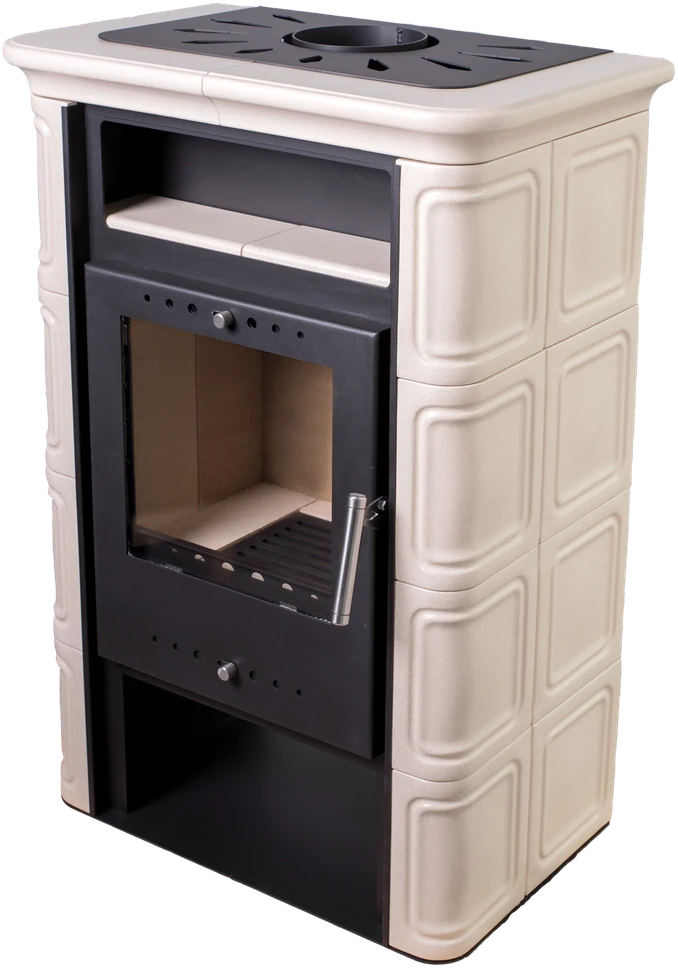 Fireplace NORDFLAM VERA CAPPUCCINO su plytelėmis. 6 kW