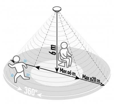 Judesių jutiklis Alio PRO Vexen 2000W 360° 20m IP44 juodas