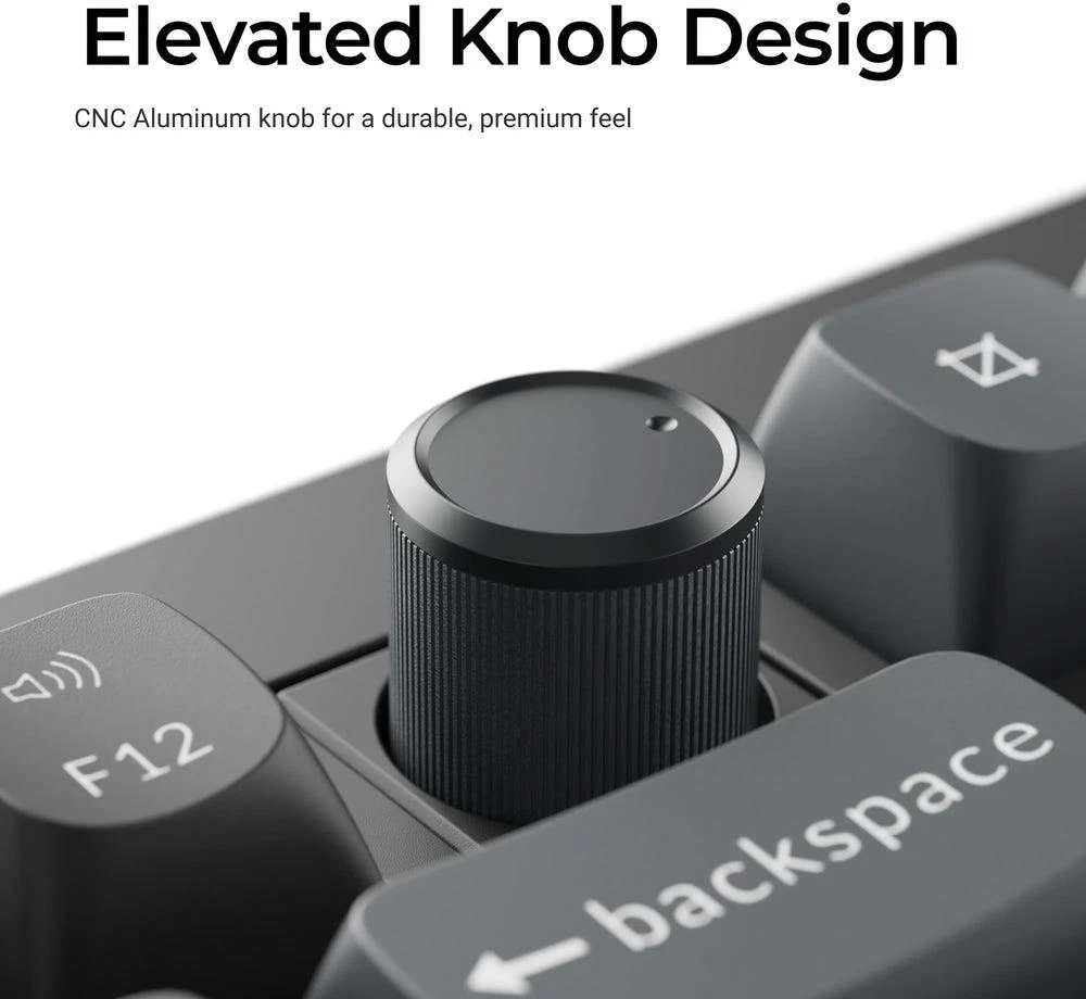 Keychron V6 Ultra Wireless (V6U-D1) - US išdėstymas - Hot-Swappable Silk POM Raudona - Juodas (Juoda) Mechaninė Belaidė Žaidimų Klaviatūra