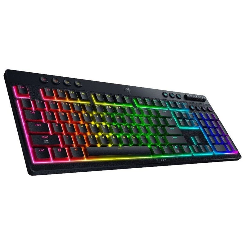 Razer | BlackWidow V4 Low-Profile HyperSpeed | Klaviatūra | Wireless | US | Bluetooth | Žalias Switches | Juodas