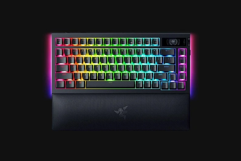 Razer | BlackWidow V4 Pro 75% | Mechaninė klaviatūra žaidimams | 4K Hz Wireless | US | Juodas | Oranžinis Tactile Switches Gen‑3 | Belaidė jungtis