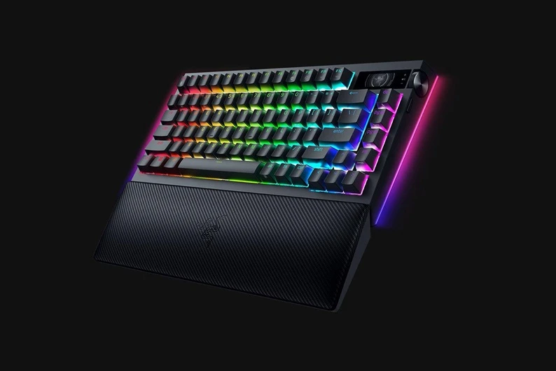 Razer | BlackWidow V4 Pro 75% | Mechaninė klaviatūra žaidimams | 4K Hz Wireless | US | Juodas | Oranžinis Tactile Switches Gen‑3 | Belaidė jungtis