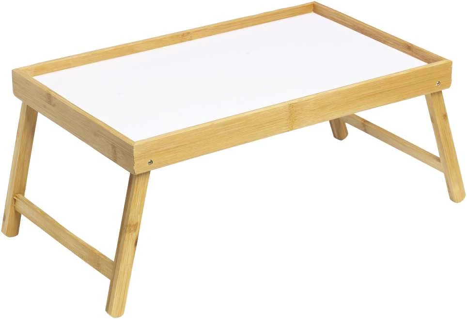 Bigbuy Home Sulankstomas padėklas lovai Medžio Balta (50 x 30 x 22 cm)
