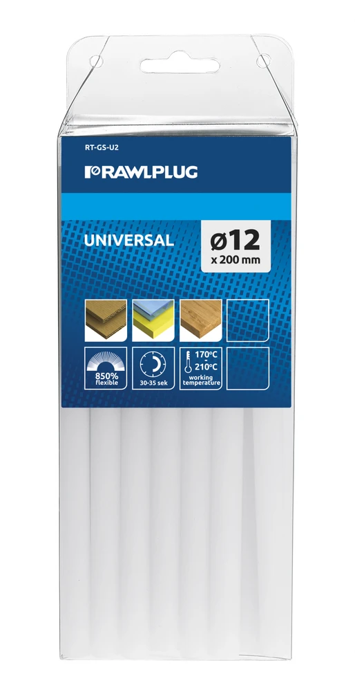 Klijų lazdelės Rawlplug Universalios 12x200mm 10 vnt.