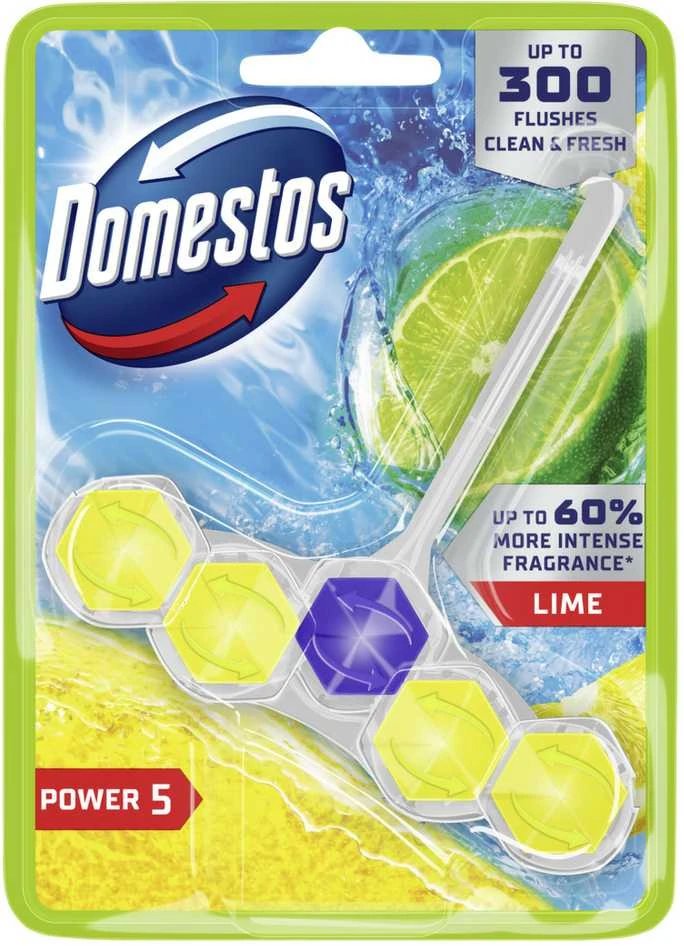 WC valiklis DOMESTOS Power 5, Lime, 55 g
