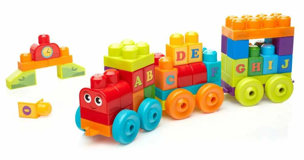 Rinkinys MEGA BLOKS ,,Grojantis traukinys" (50 det.)