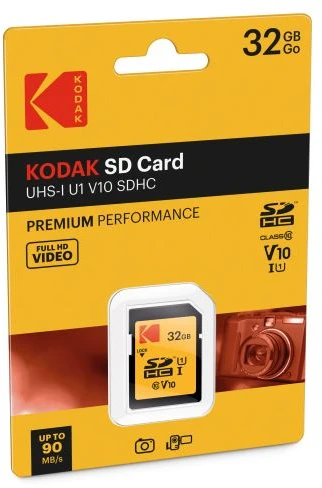 Atminties kortelė Karta Kodak 580X SDHC 32 GB Class 10 UHS-I/U1 (EKMSD32GHC10K)