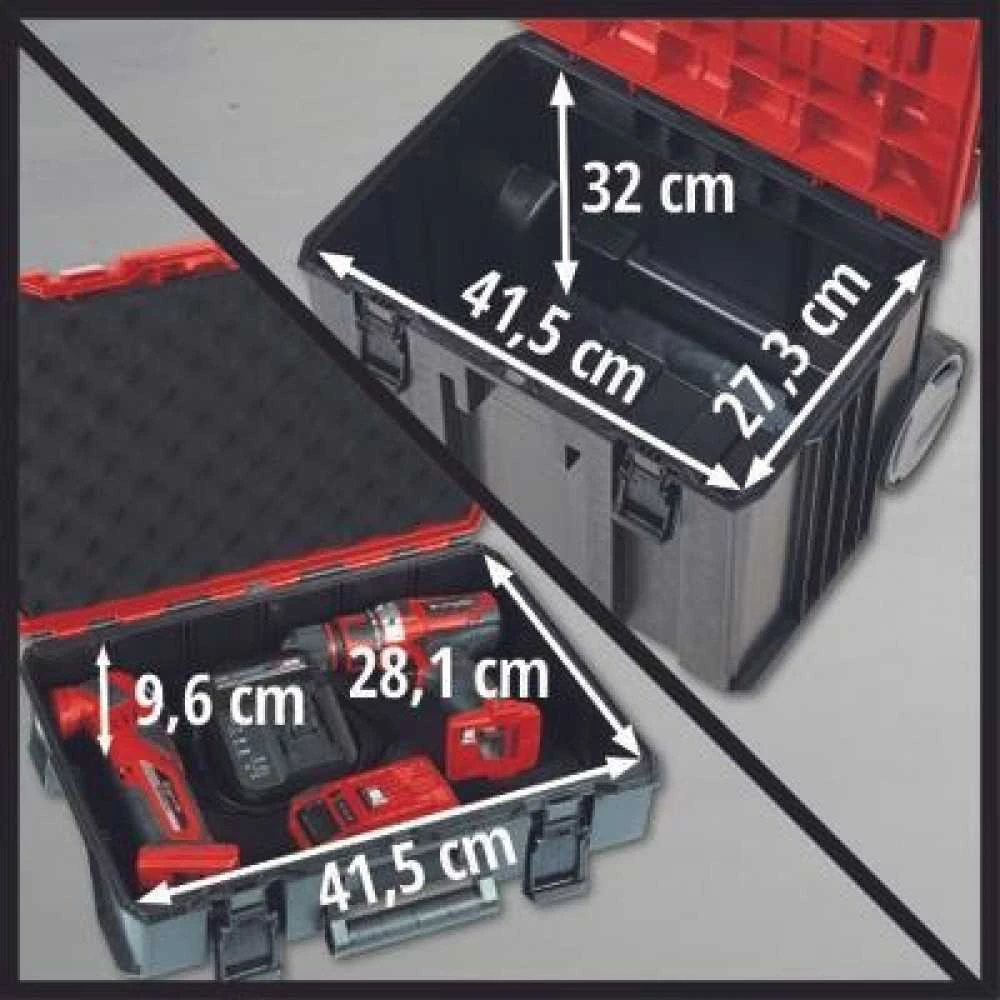 Einhell | E-Case Tower įrankių dėžės komplektas su ratukais, 3 vnt | 4540015